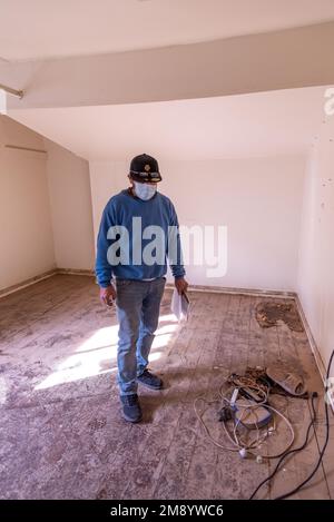 Santa Cruz, Watsonville, CA, États-Unis sur 12 janvier 2023. Intérieur des maisons détruites par des inondations entre la rivière Passaro et la rivière Salsipuedes Banque D'Images