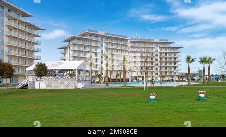 Vue sur Sochi Park Hotel - 22 mars 2021, Adler Russie Banque D'Images