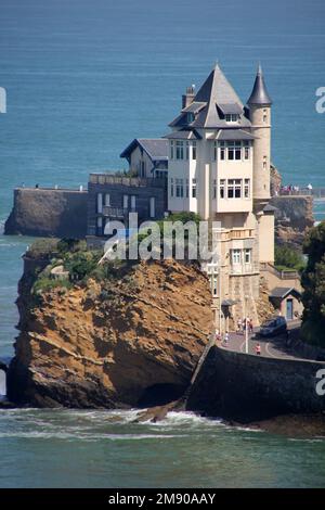 Vue sur la rive de Biarritz Banque D'Images