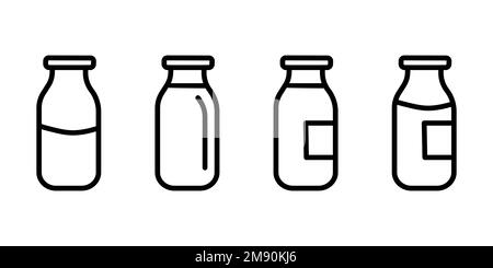 Motif « Milk Bottle Icon ». isolé sur fond blanc Illustration de Vecteur