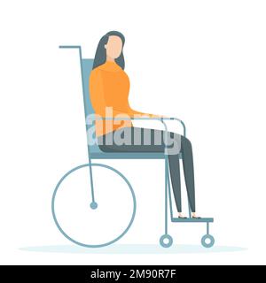 Femme handicapée en fauteuil roulant. Illustration vectorielle. Illustration de Vecteur