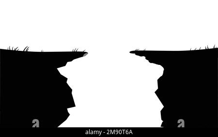 Faute et falaise au centre de la route Illustration de Vecteur