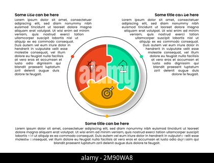 Modèle d'infographie avec icônes et 3 options ou étapes. Peut être utilisé pour la mise en page de flux de travail, le diagramme, la bannière, la conception Web. Illustration vectorielle Illustration de Vecteur