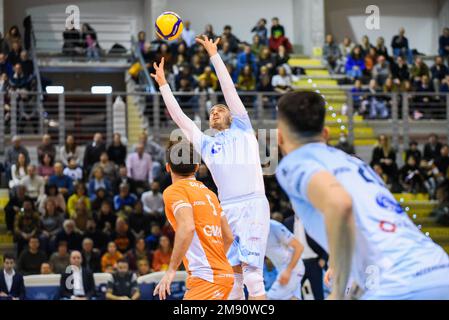 Palasport, Cisterna, Italie, 15 janvier 2023, Michele Baranowicz (Top Volley Cisterna) au cours de Top Volley Cisterna vs ITAS Trentino - Volleyball Ital Banque D'Images