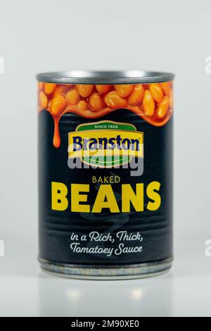 Tin de Branston haricots cuits au four Banque D'Images