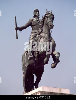 ESTATUA ECUESTRE DE FELIPE IV - SIGLO XVII Auteur: Pietro TACCA. EMPLACEMENT: PLAZA DE ORIENTE. MADRID. ESPAGNE. FELIPE III HIJO. MARGUERITE D'AUTRICHE HIJO. AUTRICHE MARGARITA HIJO. FELIPE IV REY DE ESPAÑA. Banque D'Images