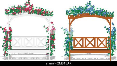 3D réaliser le rendu des plantes Ivy isolées sur fond blanc Illustration de Vecteur