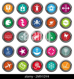 Ensemble d'icônes Web colorées Illustration de Vecteur