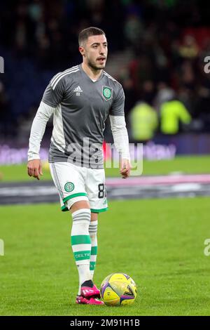 Josip Juranovic, joueur de football professionnel, jouant pour Celtic, un club de football écossais de premier plan, photographié pendant l'entraînement Banque D'Images