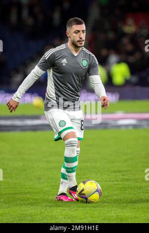 Josip Juranovic, joueur de football professionnel, jouant pour Celtic, un club de football écossais de premier plan, photographié pendant l'entraînement Banque D'Images