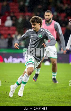 JOTA, joueur de football professionnel, jouant pour Celtic, un club de football écossais de premier plan, photographié pendant l'entraînement Banque D'Images