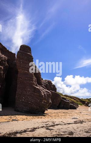 Thurlestone Beach à South Milton Sands, Devon, Royaume-Uni Banque D'Images