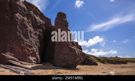 Thurlestone Beach à South Milton Sands, Devon, Royaume-Uni Banque D'Images