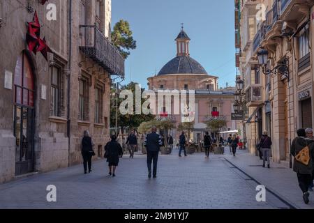 La basilique Madre de Dios de los Desamparados, une église catholique romaine dans le quartier historique de Valence. Espagne. Banque D'Images