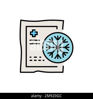 Icône de ligne de couleur de compression à froid instantanée. Premiers soins. Aide médicale. Illustration de Vecteur