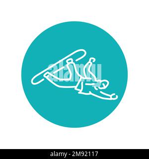 Icône de ligne de couleur de skieur. Ski dans les Alpes d'hiver. Illustration vectorielle Illustration de Vecteur