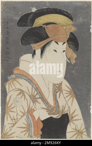 Segawa Kikunojo III comme Oshizu, épouse de Tanabe Bunzo Toshusai Sharaku (japonais, actif 1794-1795). Segawa Kikunojo III comme Oshizu, épouse de Tanabe Bunzo, mai 1794. Impression couleur sur bois sur papier, 14 7/8 x 9 1/4 cm (37,8 x 23,5 cm). Cette impression de l'acteur Segawa Kikunojo III est l'un des portraits les plus célèbres de la onnagata (acteur masculin dans un rôle féminin) par l'artiste Toshusai Sharaku de la fin du XVIIIe siècle. Il présente un personnage de l'ère de Genroku pièce Hanaayame Bunroku Soga (l'Iris Saga de l'ère de Bunroku), un drame qui refait l'histoire vraie de la vengeance de dix frères pour le Th Banque D'Images