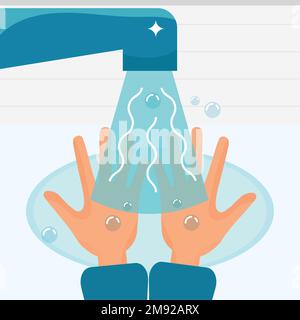 Une paire de mains lavées en autosoin Vector Illustration de Vecteur