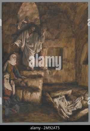 La Résurrection de Lazarus (la résurrection de Lazare) James Tissot (français, 1836-1902). La Résurrection de Lazarus (la résurrection de Lazare), 1886-1894. Aquarelle opaque sur graphite sur papier vélin gris, image : 10 1/16 x 7 1/4 po. (25,6 x 18,4 cm). Après la mort de son ami Lazarus, Jésus va à Bethany pour réconforter Martha et Marie Magdalene pour une perte qu'il a également ressentie avec enthousiasme. Les deux femmes se plaignent que Jésus était absent quand Lazare a pris malade, sachant qu'il aurait empêché la mort avec ses pouvoirs de guérison. Affecté par la perte, Jésus désarpe. Conduit à la tombe sombre de Lazarus Banque D'Images