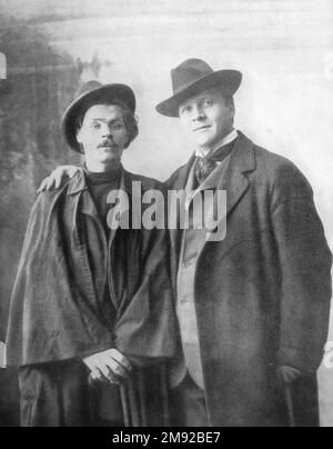 Fyodor Chaliapin et Maxim Gorky ca. avant 1917 Banque D'Images