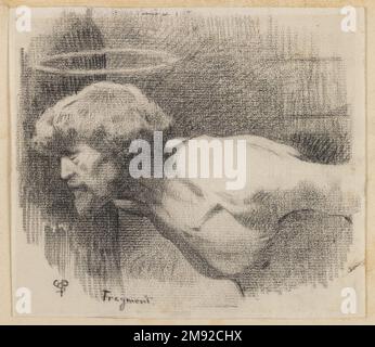 Étude pour 'le beheading de St. Charles Sprague Pearce (américain, 1851-1914). Étude pour 'le beheading de St. Jean-Baptiste,' ca. 1881. Crayon sur papier, feuille : 6 1/8 x 7 po. (15,6 x 17,8 cm). L'artiste expatrié Charles Sprague Pearce a exploité de manière magistrale la surface en papier texturé et le milieu de charbon de bois poudreux pour créer cette étude en tête magnifiquement modélisée pour une peinture monumentale aujourd'hui perdue (voir illustration). Des détails tels que le collarbone protubérant de la figure, les sacs sous l'œil et le regard stoïque transmettent le caractère de Saint Jean-Baptiste comme un homme dont la foi reste Banque D'Images