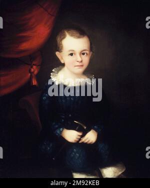 Portrait d'un enfant de la famille Harmon américain. , ca. 1840s. Huile sur toile, 28 x 23 3/4in. (71,1 x 60,3cm). Art américain ca. 1840s Banque D'Images