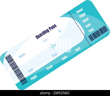 Icône de billet d'avion couleur isolée conception plate Vector Illustration de Vecteur