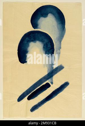 Blue #4 Georgia O'Keeffe (cuisine américaine, 1887-1986). Bleu #4, 1916. Aquarelle sur papier, 15 15/16 x 10 15/16 cm (40,5 x 27,8 cm). Dans ses premières abstractions, O’Keeffe a rendu les mêmes formes organiques douces et fluides qu’elle l’a fait dans sa robe. Ses formes arrondies ont également une parenté avec les vocabulaires de forme végétale popularisés par les mouvements internationaux Arts et métiers d'art et Art Nouveau. Quand Alfred Stieglitz a vu ses premières abstractions, il est connu pour avoir exclamé, « enfin, une femme sur papier », et en 1916 et de nouveau en 1917, il a accroché certains d'entre eux dans sa galerie au 291 Cinquième Avenue. Art américain Banque D'Images