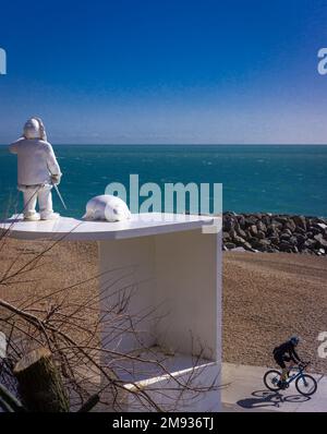 Statue esquimau sur la promenade Folkestone Sandgate Banque D'Images