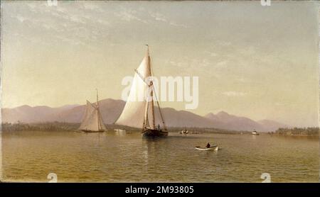 L'Hudson au Tappan Zee Francis Augustus Silva (américain, 1835-1886). L'Hudson au Tappan Zee, 1876. Huile sur toile, châssis : 33 1/2 x 51 11/16 x 4 5/8 in. (85,1 x 131,3 x 11,7 cm). Art américain 1876 Banque D'Images