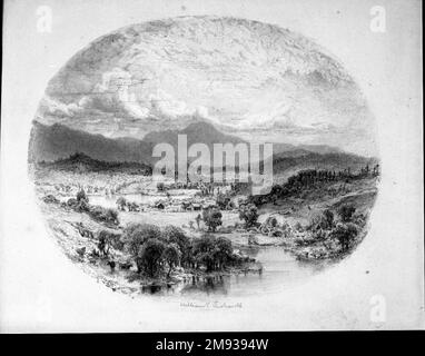 Paysage vignette William Trost Richards (américain, 1833-1905). Vignette paysage, n.d. Graphite sur papier épais, feuille : 11 3/8 x 15 5/16 po. (28,9 x 38,9 cm). Art américain n.d. Banque D'Images