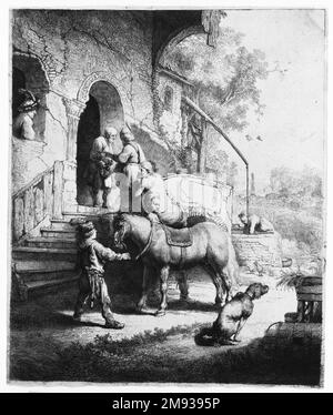 Le bon Samaritain Rembrandt Harmensz. Van Rijn (néerlandais, 1606-1669). , 1633. Gravure et burin sur papier couté, plaque : 9 5/8 x 8 1/16 po. (24,4 x 20,5 cm). Art européen 1633 Banque D'Images