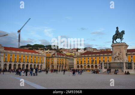 Praca do Comercio. Site historique au coeur de Lisbonne, Portugal. Novembre 2022. Banque D'Images