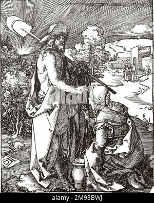 Noli me Tangere Albrecht Dürer (allemand, 1471-1528). Noli me Tangere, 1509-1511; édition de 1511. Coupe de bois sur papier couté, image: 4 15/16 x 3 7/8 po. (12,5 x 9,9 cm). Art européen 1509-1511; édition de 1511 Banque D'Images