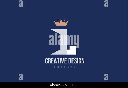 Motif icône représentant un logo lettre L de la couronne de très grand lit. Modèle créatif pour l'entreprise et l'entreprise Illustration de Vecteur