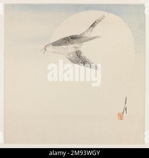 Cuckoo à pleine lune Ogata Gekko (japonais, 1859-1920). , ca. 1890-1910. Impression couleur sur bois sur papier, 9 3/8 x 9 3/4 cm (23,8 x 24,8 cm). Art asiatique ca. 1890-1910 Banque D'Images