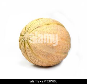 Nouveau cycle cantaloup sur fond blanc Banque D'Images