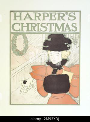 Harper's Poster - Noël, décembre 1896 Edward Penfield (américain, 1866-1925). Affiche de Harper - Noël, le 1896 décembre 1896. Lithographie sur papier vélin, 17 1/4 x 12 7/8 po. (43,8 x 32,7 cm). Art américain 1896 Banque D'Images