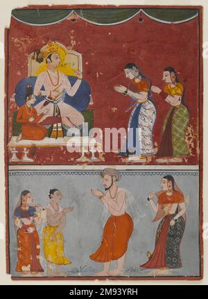 Page d'un Indien de série non identifié. Page d'une série non identifiée, env. 1650. Aquarelle opaque sur papier, feuille : 6 7/8 x 5 po. (17,9 x 12,7 cm). Art asiatique ca. 1650 Banque D'Images