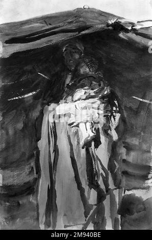 Bédouin mère John Singer Sargent (américain, né en Italie, 1856-1925). Mère bédouine, 1905-1906. Aquarelle opaque et translucide avec sous-dessin graphite, 18 1/16 x 12 po. (45,9 x 30,5 cm). Art américain 1905-1906 Banque D'Images