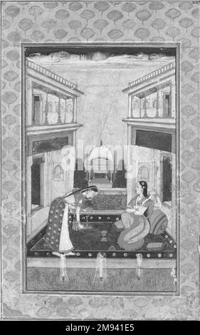 Syam Kalyan Ragini Syam Kalyan Ragini, ca. 1740-1750. Aquarelles opaques sur papier, image : 5 1/2 x 3 3/8 po. (14 x 8,6 cm). Art asiatique ca. 1740-1750 Banque D'Images