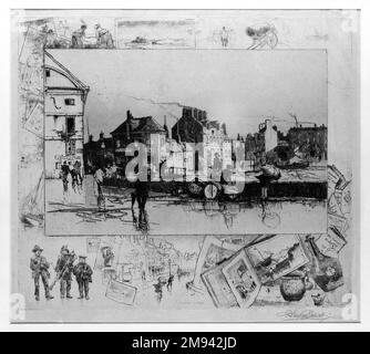 La Langrand Cafe Stephen Parrish (cuisine américaine, 1846-1938). La Langrand Cafe, nuit Gravure sur papier vélin, plaque : 13 7/8 x 15 5/8 po. (35,3 x 39,7 cm). Art américain n.d. Banque D'Images