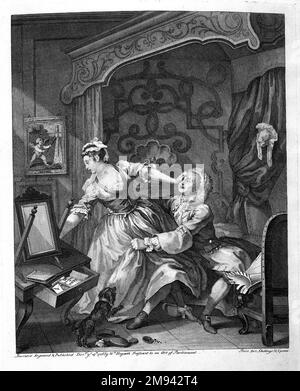 Avant de 'avant et après' William Hogarth (britannique, 1697-1764). 1736. Gravure sur papier à poser, 16 7/8 x 12 15/16 po. (42,8 x 32,9 cm). Art européen 1736 Banque D'Images