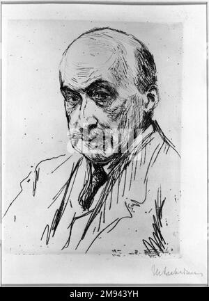 Self Portrait Max Liebermann (allemand, 1847-1935). , 1911. Drypoint et gravure sur papier vélin, 7 11/16 x 5 13/16 po. (19,6 x 14,8 cm). Art européen 1911 Banque D'Images