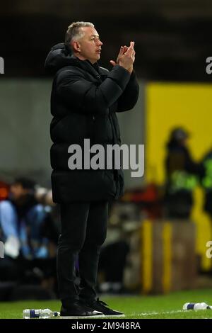 Burslem, Royaume-Uni. 16th janvier 2023. Darren Ferguson, directeur de Peterborough United, prenant en charge son premier match après son retour au club pour un quatrième tour, lors du match Sky Bet League 1 Port Vale vs Peterborough à Vale Park, Burslem, Royaume-Uni, 16th janvier 2023 (photo de Nick Browning/News Images) à Burslem, Royaume-Uni le 1/16/2023. (Photo de Nick Browning/News Images/Sipa USA) crédit: SIPA USA/Alay Live News Banque D'Images