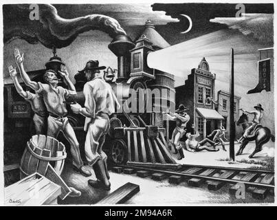 Jesse James Thomas Hart Benton (américain, 1889-1975). Jesse James, 1936. Edition lithographique 100 Art américain 1936 Banque D'Images