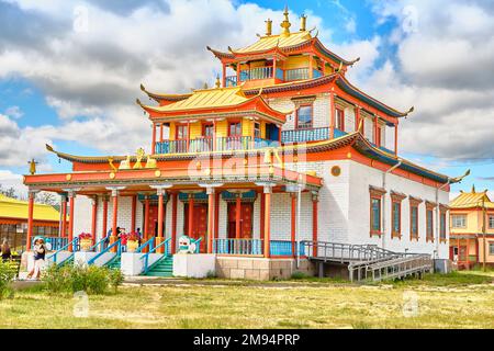 IVOLGINSKY DATSAN, BURYATIA, SIBÉRIE, RUSSIE - 24 MARS 2018 : le monastère est le temple bouddhiste situé près de la ville d'Ulan-Ude Banque D'Images