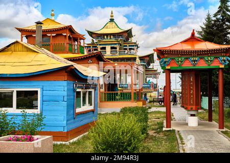 IVOLGINSKY DATSAN, BURYATIA, SIBÉRIE, RUSSIE - 24 MARS 2018 : le monastère est le temple bouddhiste situé près de la ville d'Ulan-Ude Banque D'Images