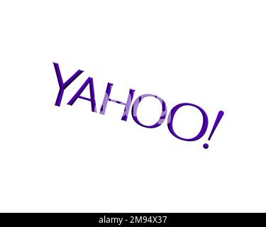 Mon Yahoo!, logo pivoté, arrière-plan blanc B Banque D'Images