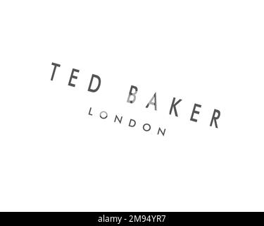 Ted Baker, logo pivoté, fond blanc B Banque D'Images